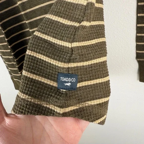 Toad & Co Womens Foothill Striped Thermal Long Sleeve Top Crew-Fir Medium NEW - Picture 5 of 6